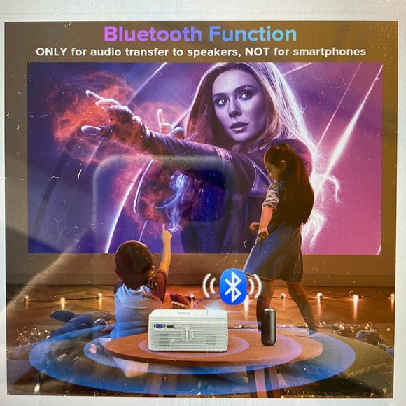 Bigasuo upgrade HD Bluetooth Projector Built in DVD Player Mini Video Projector - Picture 4 of 7